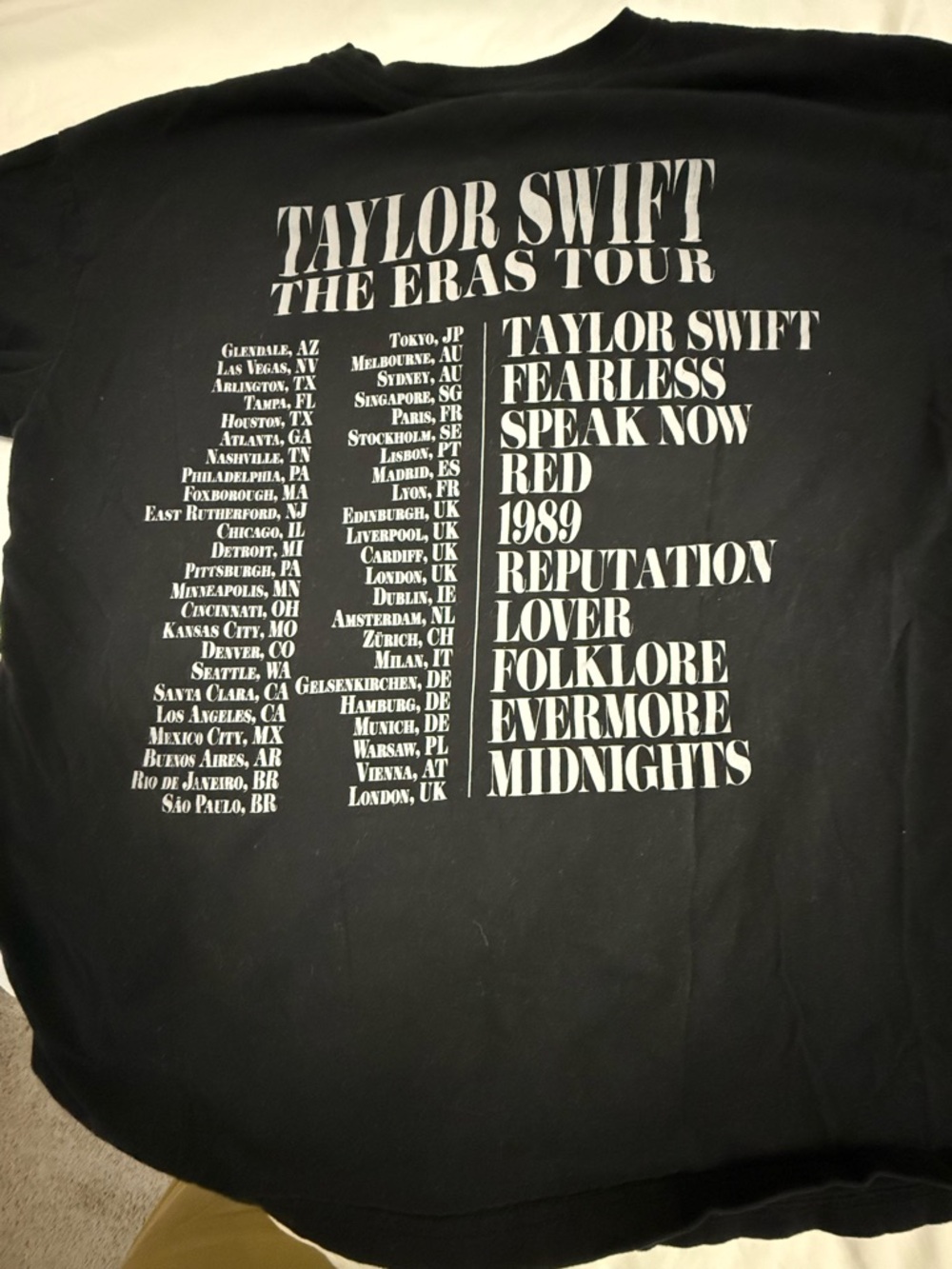 Taylor Swift The Eras Tour 2023 T Shirt Medium Black Official Concert Tee - Picture 2 of 6